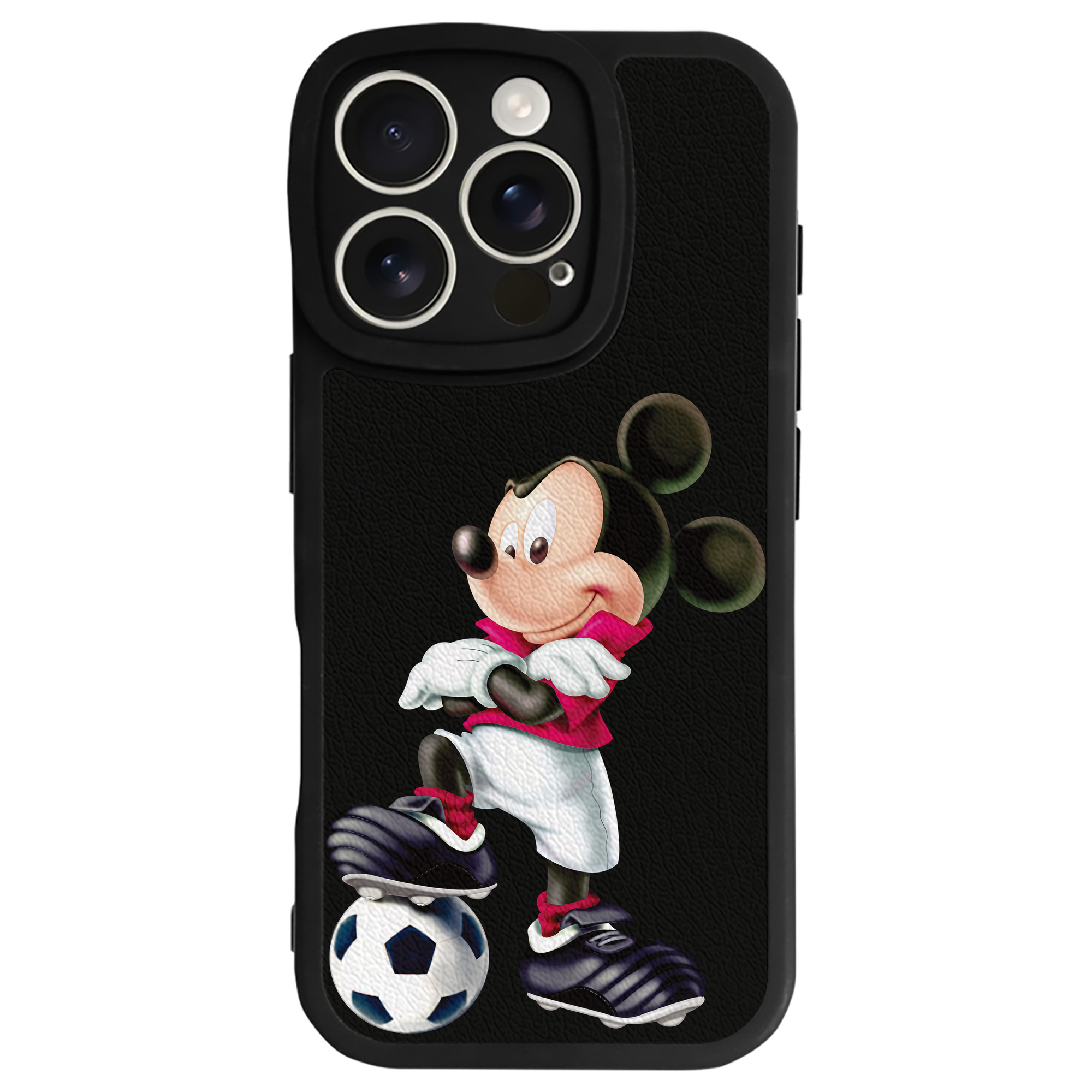 （画像用） ミッキーマウス Mickey Mouse 【iPhone 16シリーズ対応】シリコンスマホケース（レザー調） 材質：シリコン